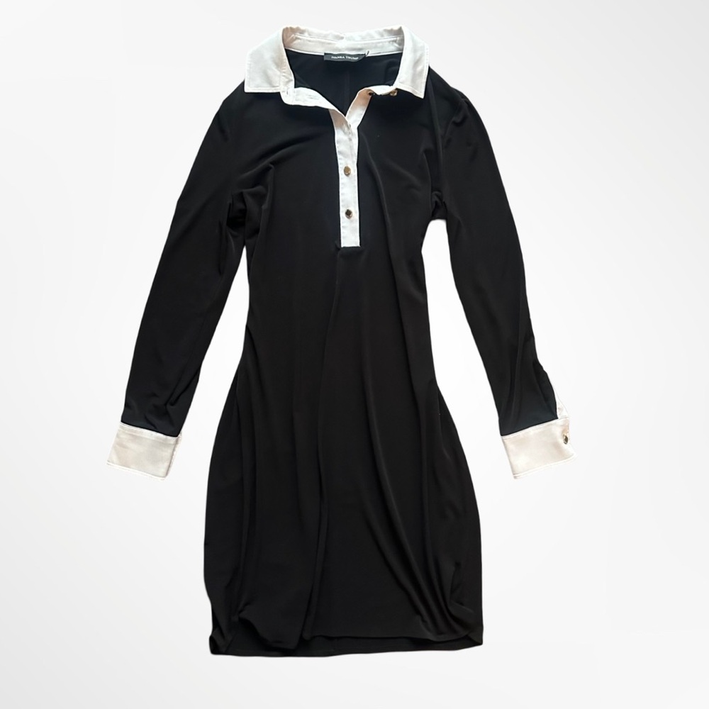 Old money vintage Black and white polo dress with a preppy, sporty vibe